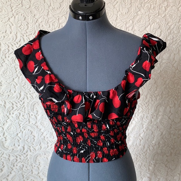 Free People Tops - Free People Cherry Ruffle Tank